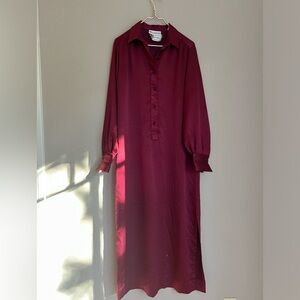 Vintage 1970s Lanvin Shirt Dress Sz 16 Shift Signature Miss Magnin Womens